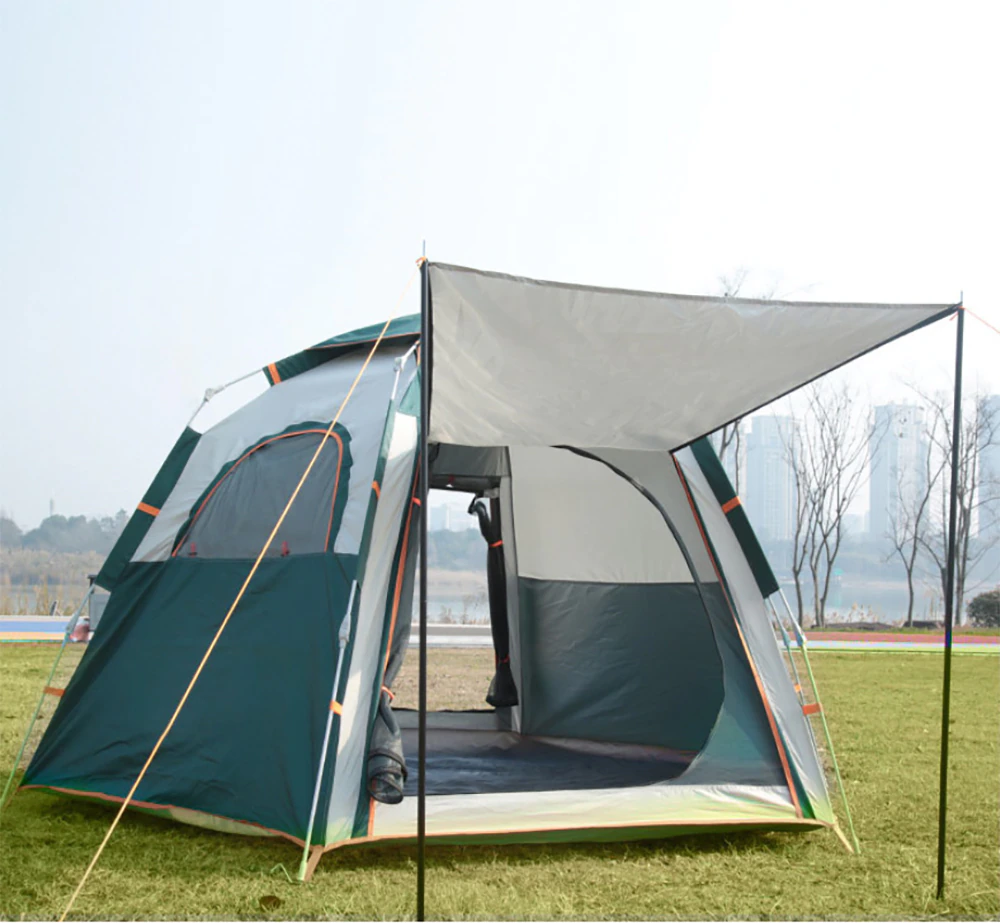 Cheap Goat Tents Automatic Camping Tent For Outdoor Camping Hiking Hexagon Tent Waterproof Big Space Travel Tent Hight Quality Camping Shelters   